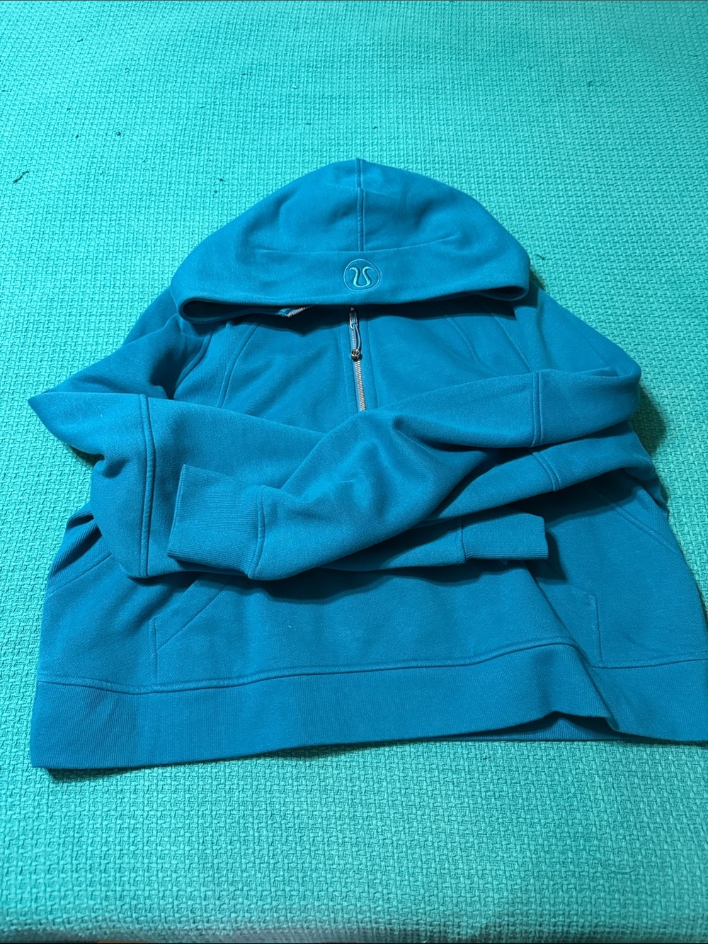 lululemon athletica womens Teal Hooded Half-Zip Pullover